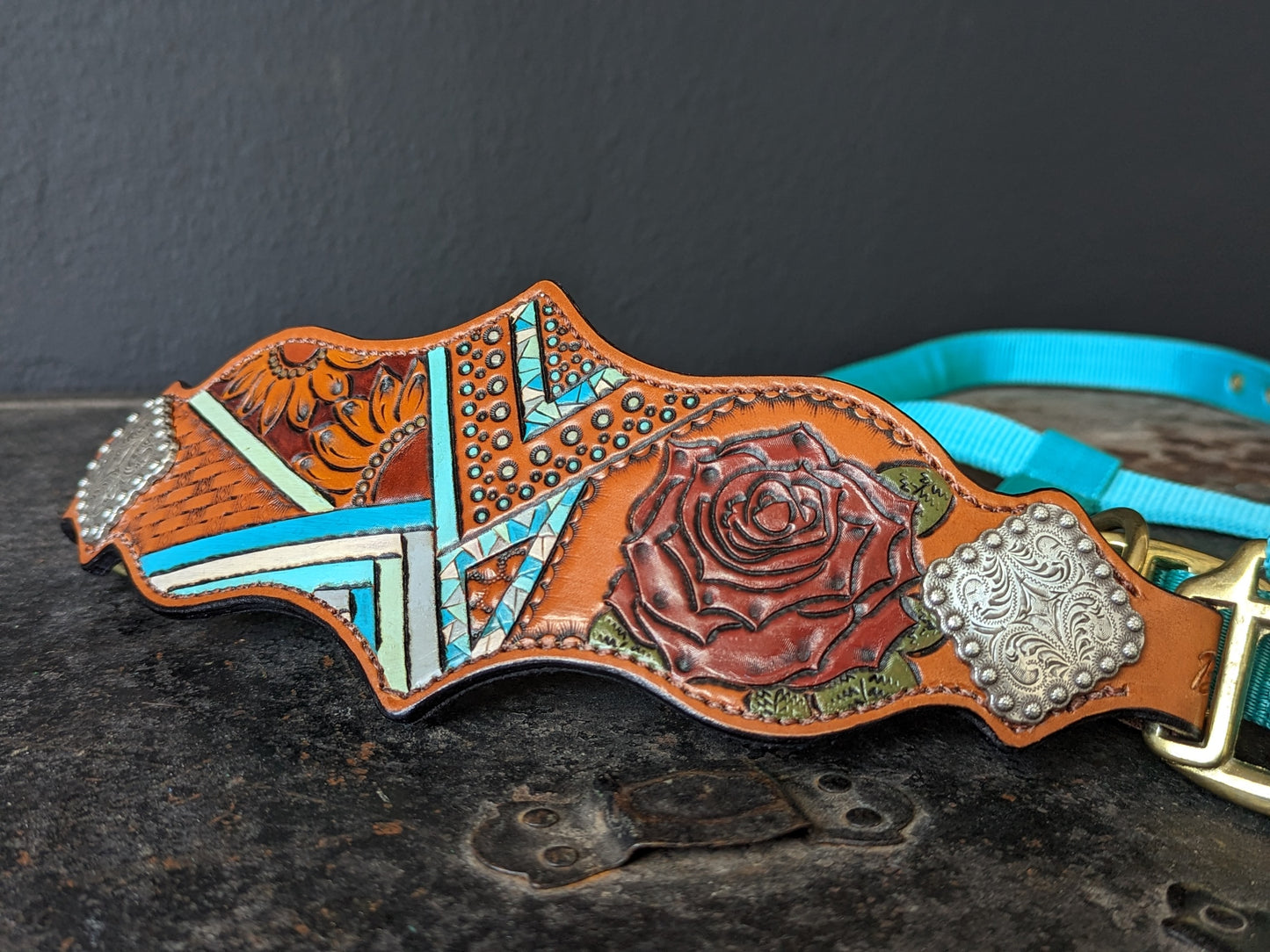 Tooled Geometric Bronc Halter